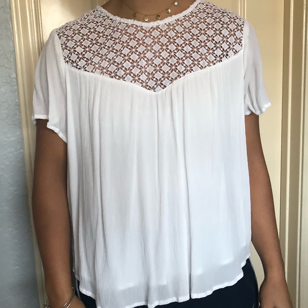 White lace shirt